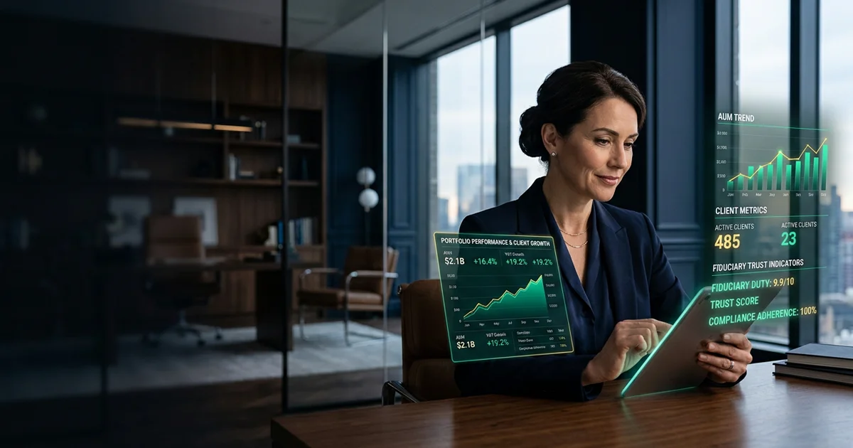 RIA website performance optimization for fiduciary trust and AUM growth